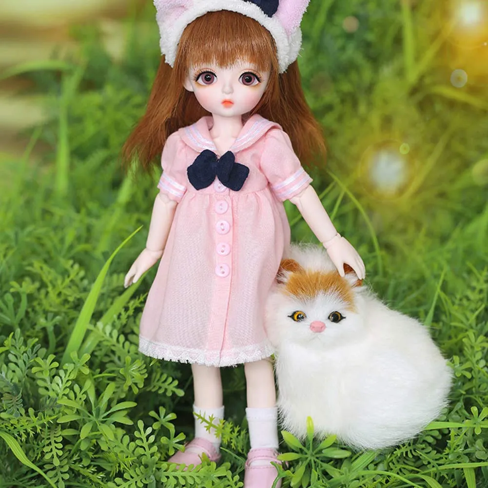 1/6 BJD Doll,12 Joints SD Girl Doll 10 Inch Ball Jointed Dolls Female Body Basic Makeup for DIY Dolls Best Gift for Girls,Blueeyeball