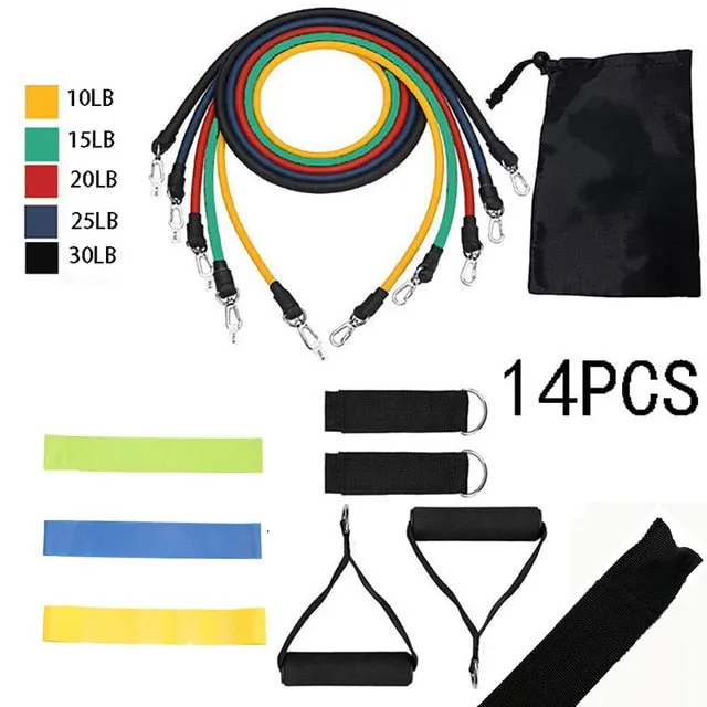 17 Pcs Workout Resistance Bands Set Exercise Bands Set Fintess Sport