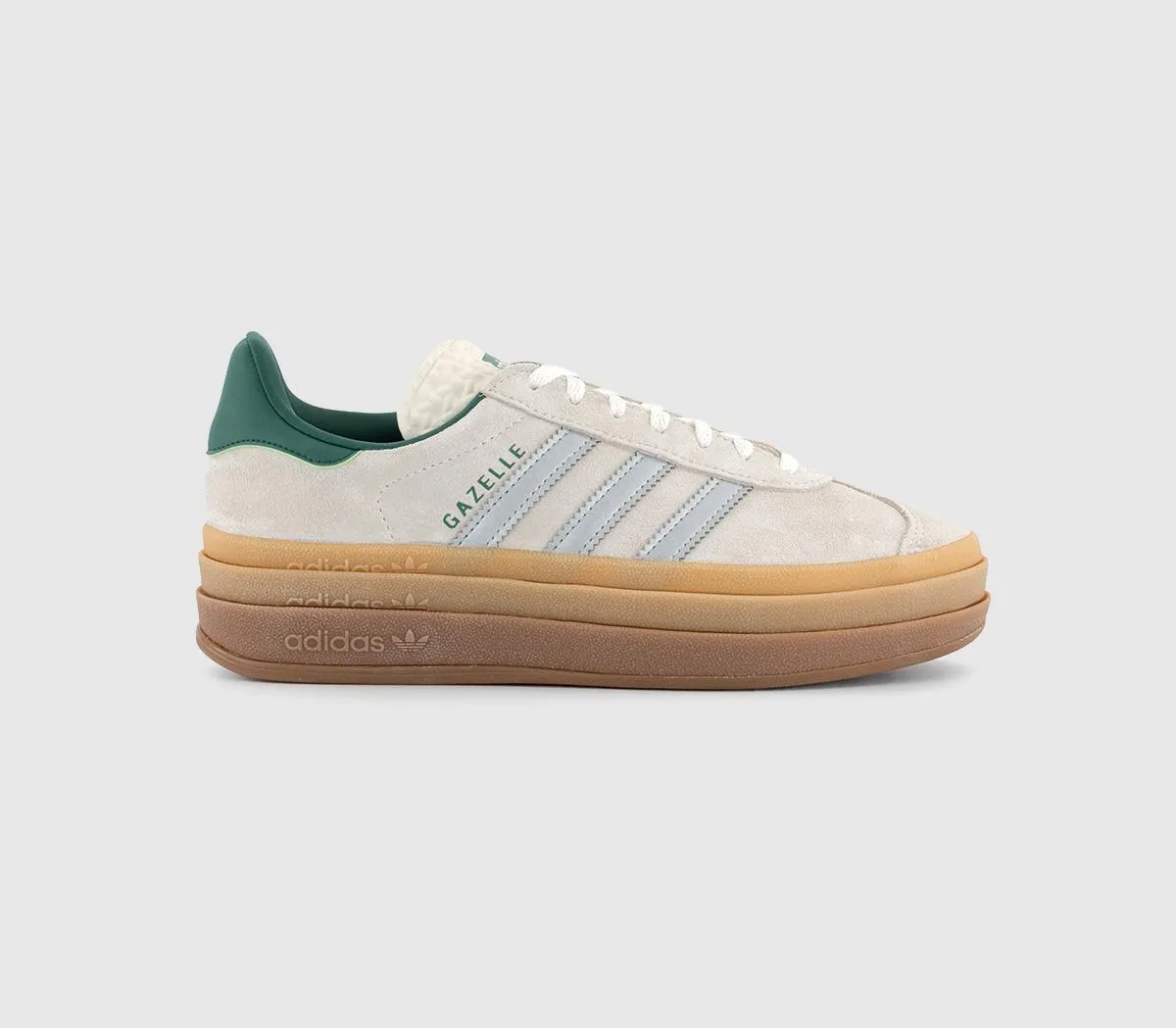 adidas Gazelle Bold W Trainers Offwhite Silver Metallic Collegiate Green