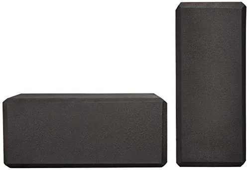 AmazonBasics Foam Yoga Blocks - 4 x 9 x 6 Inches, Set of 2, Black