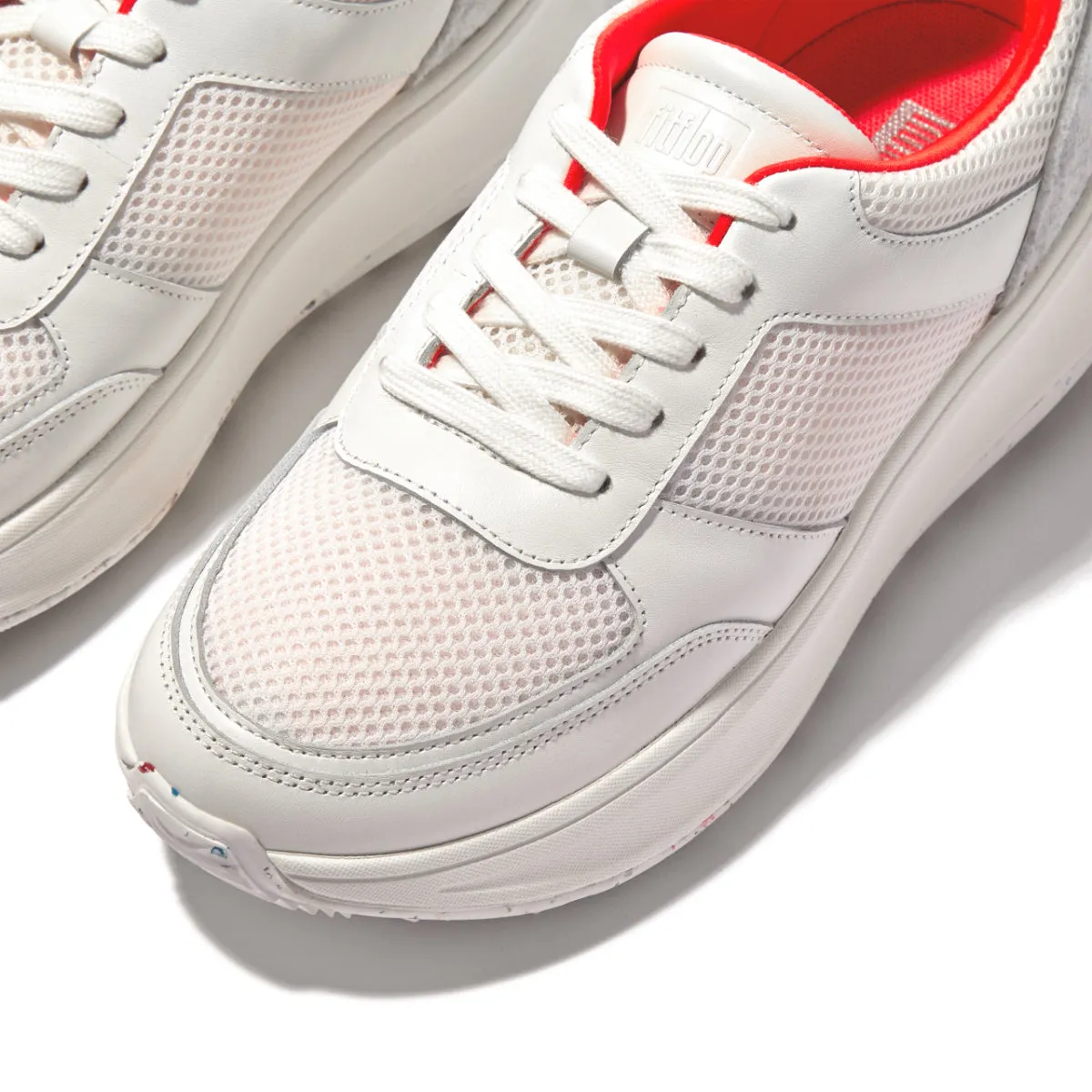 F-MODE E01 Limited Edition Leather-Mix Flatform Sneakers
