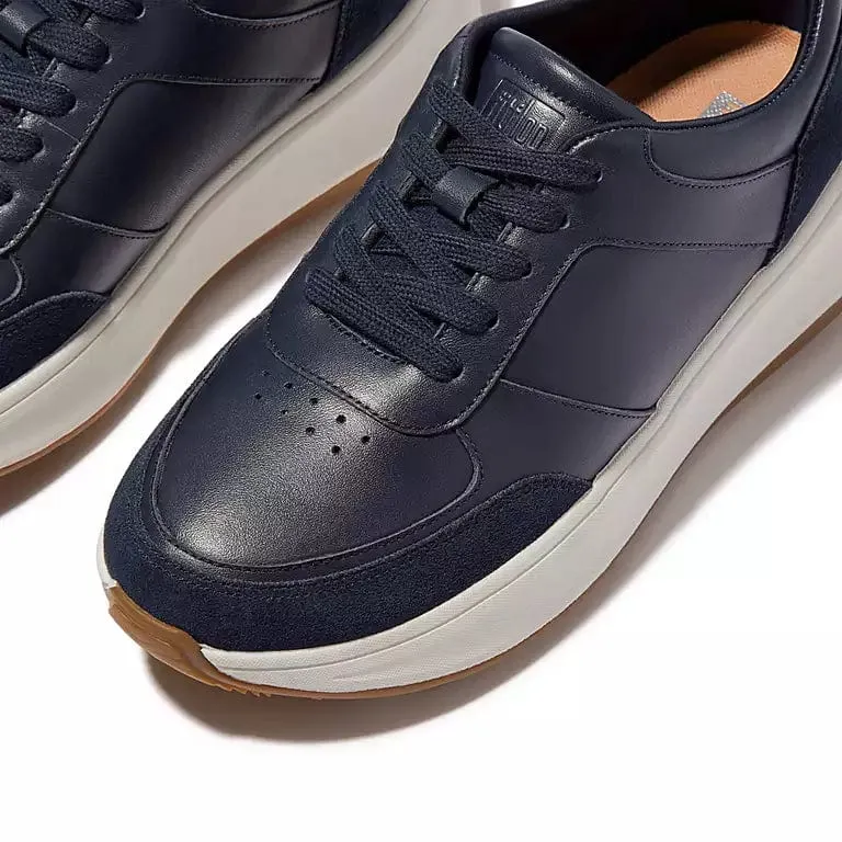 FitFlop F-Mode Leather Suede Flatform Sneakers Midnight Navy