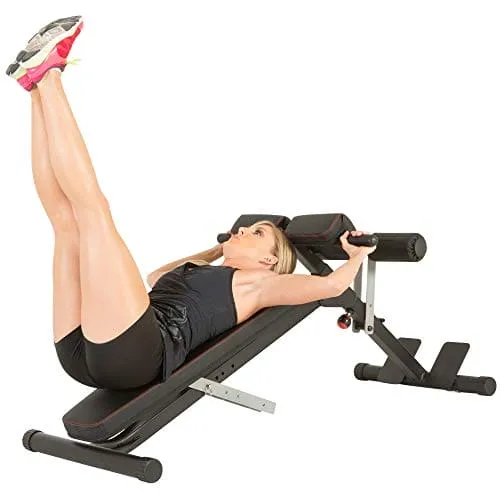 Fitness Reality X-Class Light Commercial Multi-Workout Abdominal/Hyper Back Extension Bench, Black