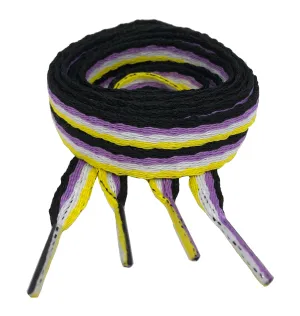 Flat Non-Binary Pride Shoelaces - 10mm wide