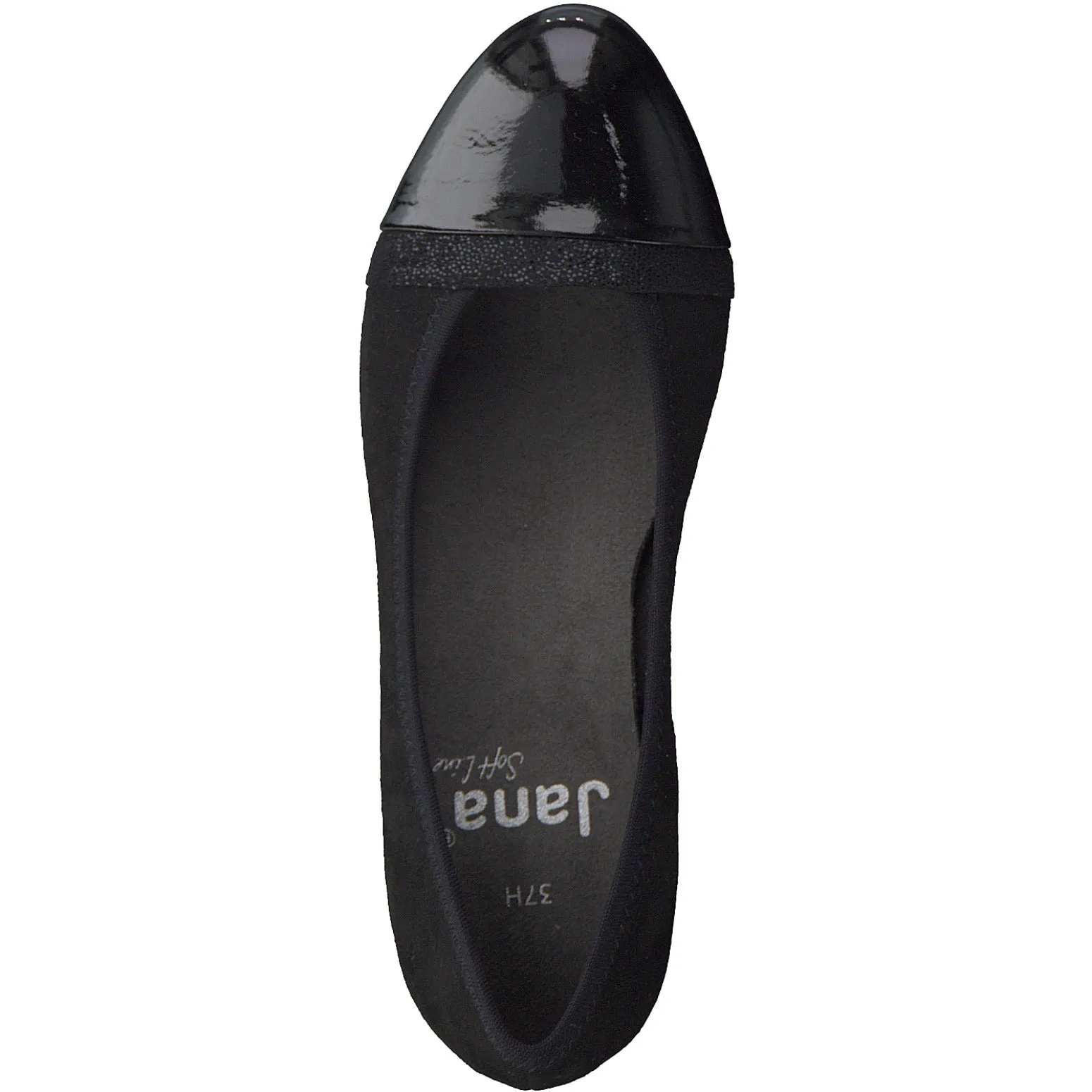 Jana Classic Court Shoe in Wide Fitting BLACK 22366-001