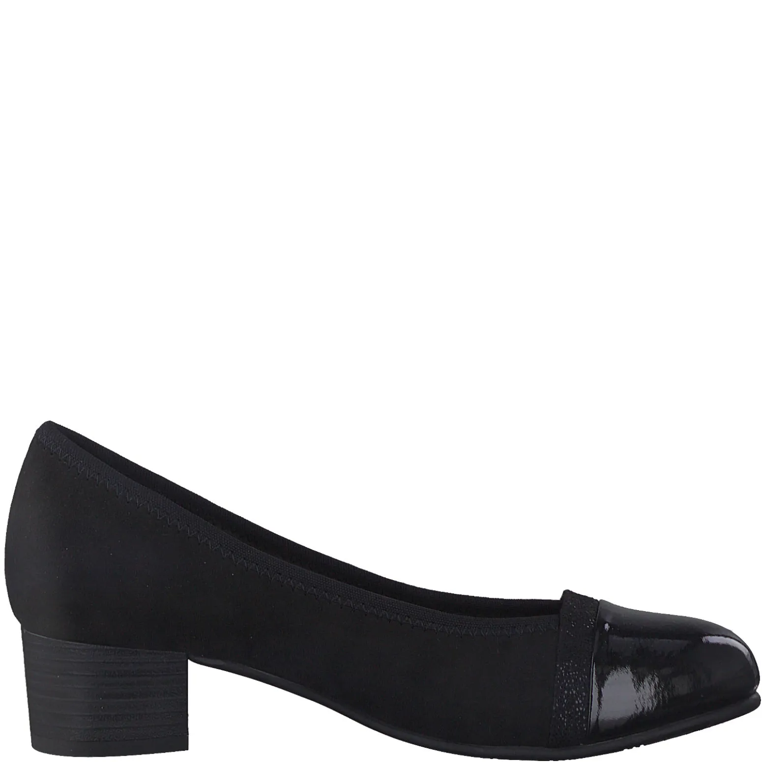 Jana Classic Court Shoe in Wide Fitting BLACK 22366-001