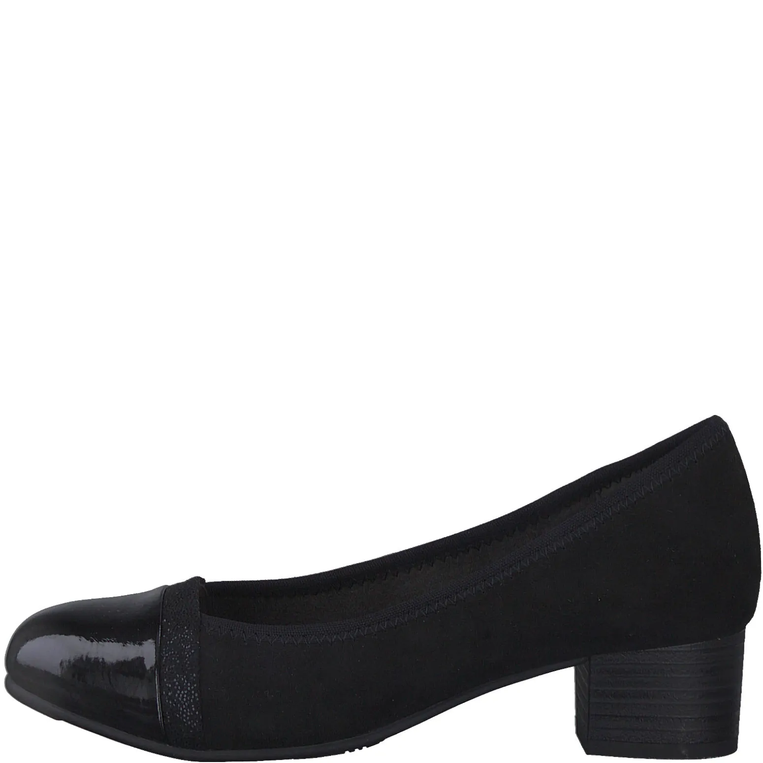 Jana Classic Court Shoe in Wide Fitting BLACK 22366-001