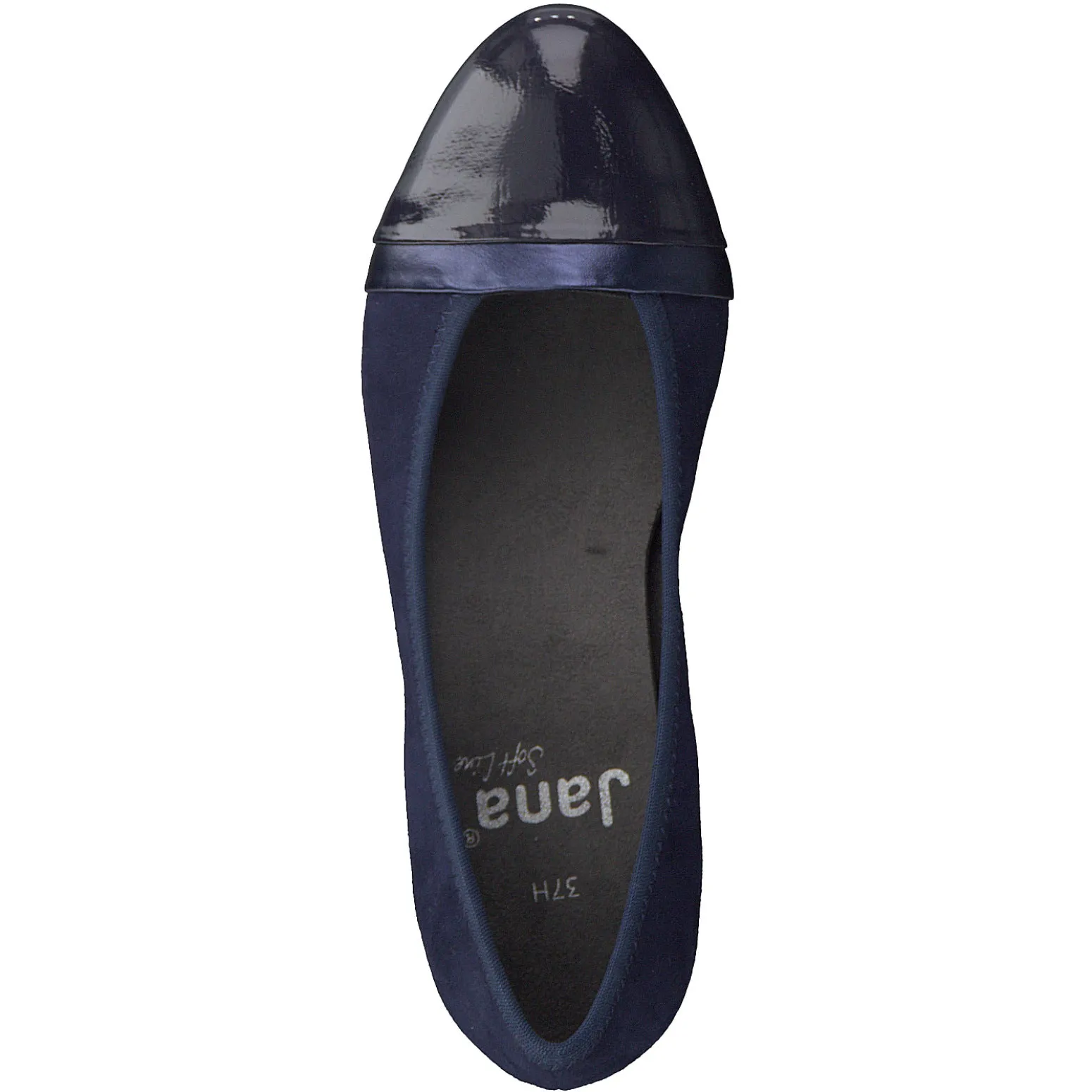 Jana Classic Court Shoe in Wide Fitting NAVY 22366-805