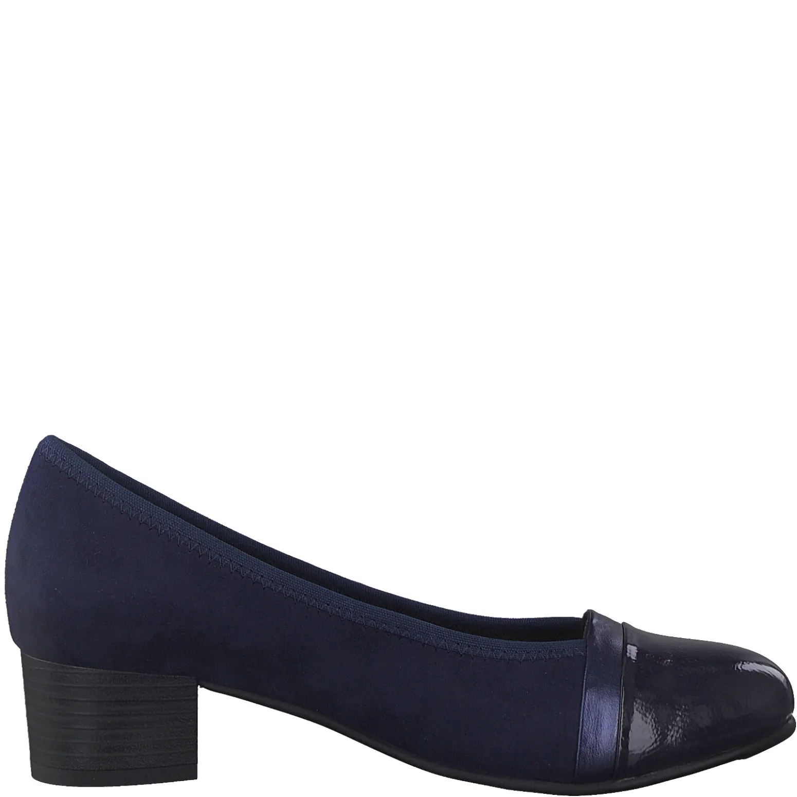 Jana Classic Court Shoe in Wide Fitting NAVY 22366-805