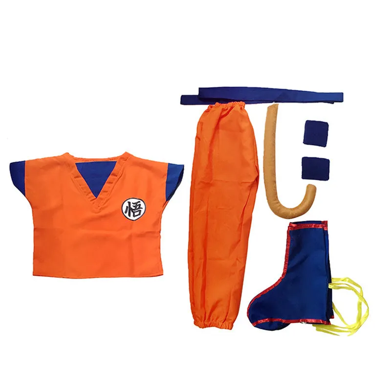 Kids/Adults Anime Dragon Ball Kakarot Son Goku Cosplay Costume Full Set With Shoes Cover and Tail