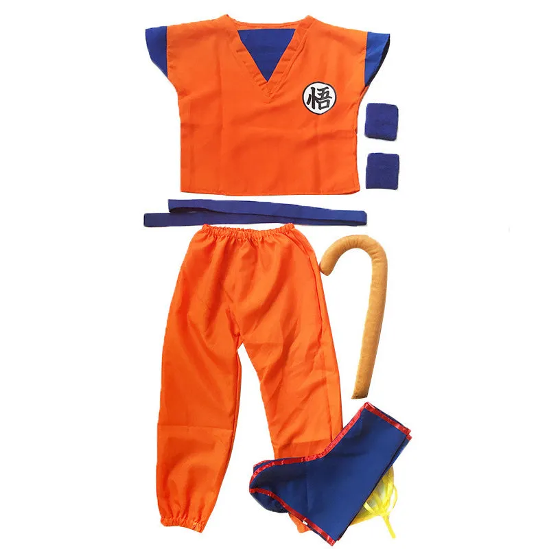 Kids/Adults Anime Dragon Ball Kakarot Son Goku Cosplay Costume Full Set With Shoes Cover and Tail