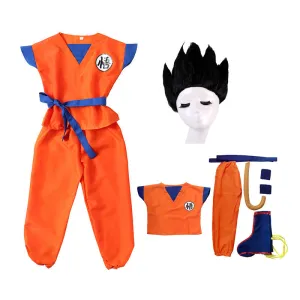 Kids/Adults Anime Dragon Ball Kakarot Son Goku Cosplay Costume Full Set With Shoes Cover and Tail