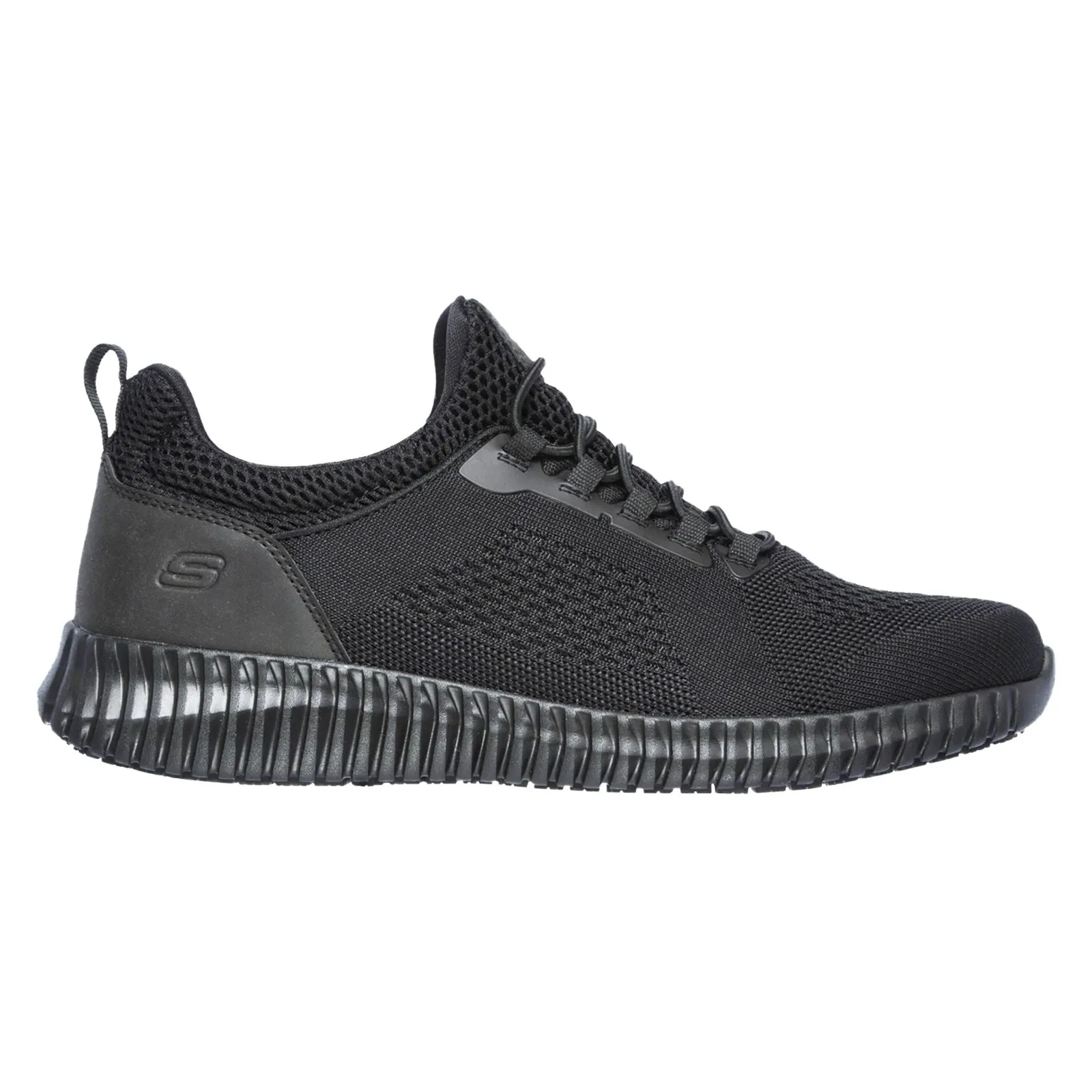 Men's Wide Fit Skechers 77188EC Cessnock Occupational Trainers - Black