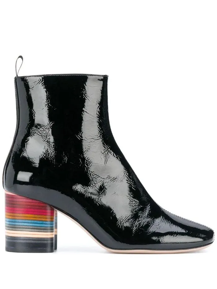 Paul Smith Moss Black Swirl Heel Leather Boots W1S-MOS04-EPAT-79
