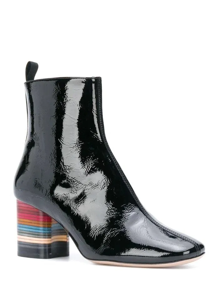 Paul Smith Moss Black Swirl Heel Leather Boots W1S-MOS04-EPAT-79