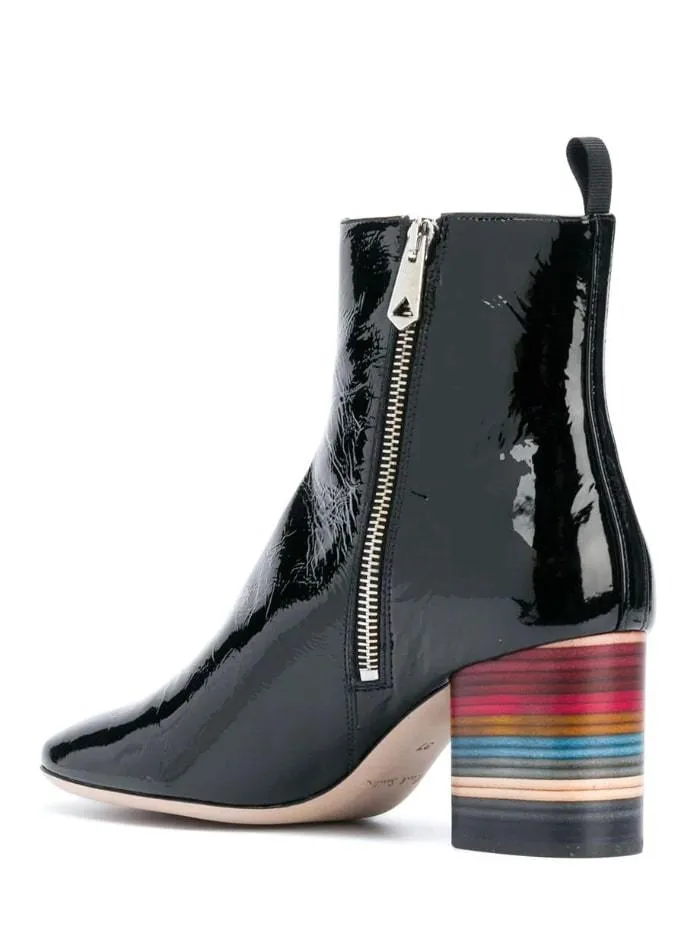 Paul Smith Moss Black Swirl Heel Leather Boots W1S-MOS04-EPAT-79
