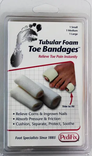 PediFix Tubular-Foam Toe Bandages – Cushion, Protect, and Relieve Toe Pain and Irritation