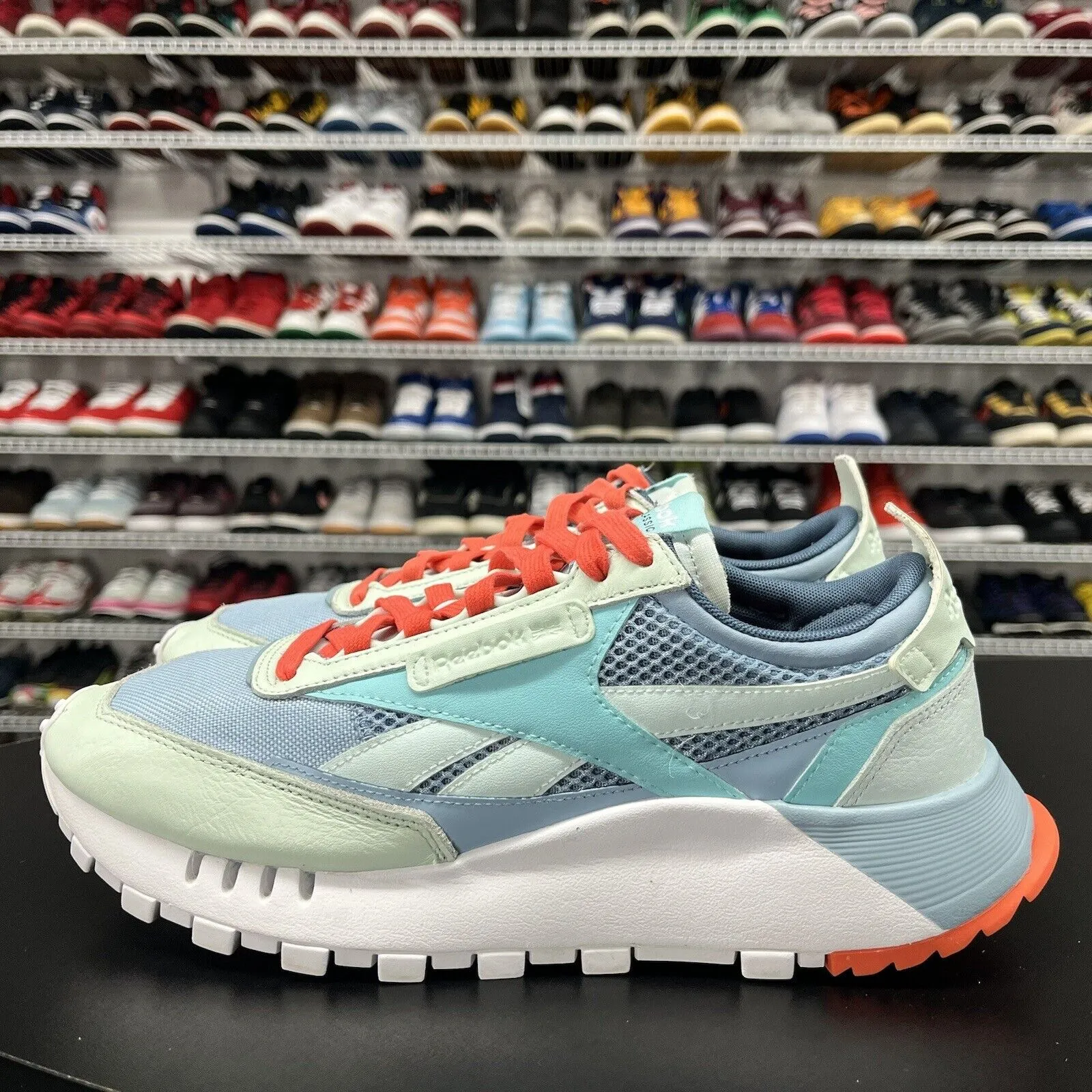 Reebok Classic Leather Legacy Chalk Blue Athletic Sneakers FZ0812 Men's Size 9.5