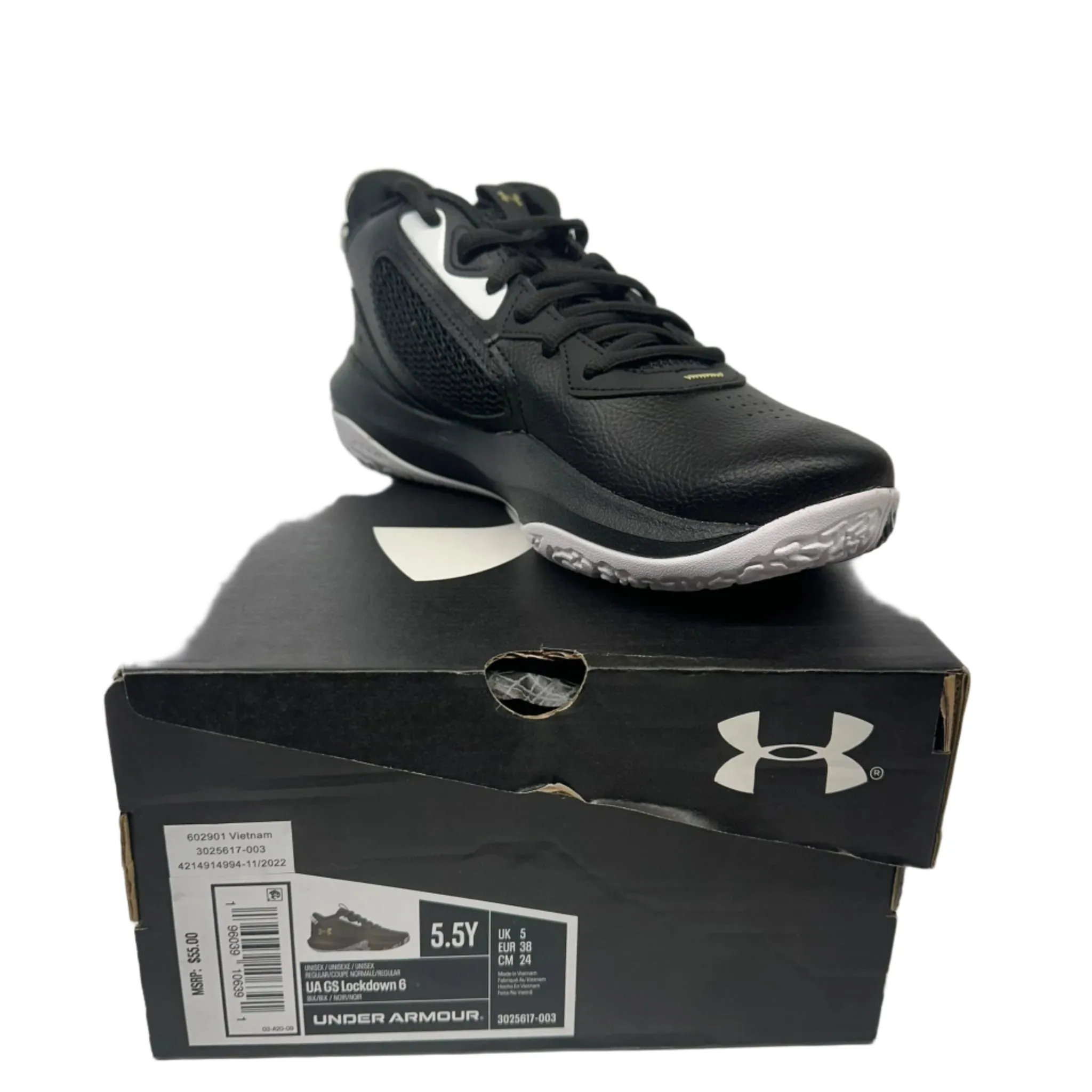 Under Armour Kids' UA Lockdown 6 Basketball Shoes - Unisex, Size 5.5Y, New