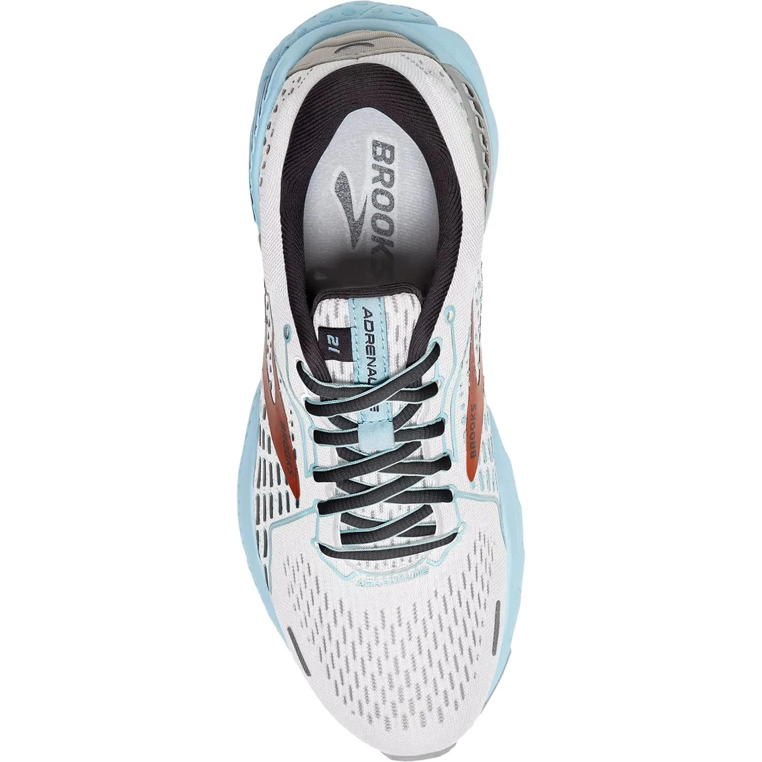 Women's Brooks Adrenaline GTS 21 White/Alloy/Light Blue Mesh