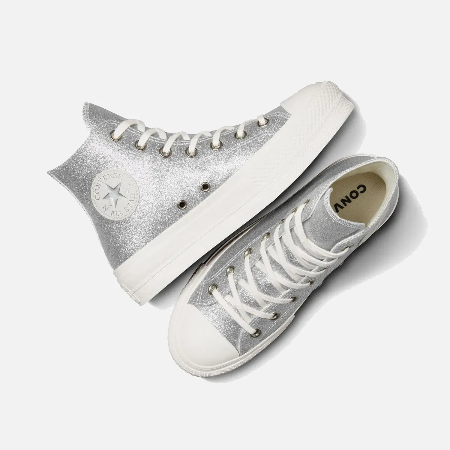 Women's Converse Chuck Taylor Lift Hi Lift Silver Glitter