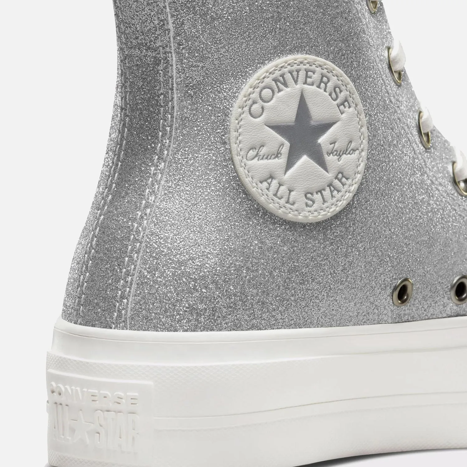 Women's Converse Chuck Taylor Lift Hi Lift Silver Glitter