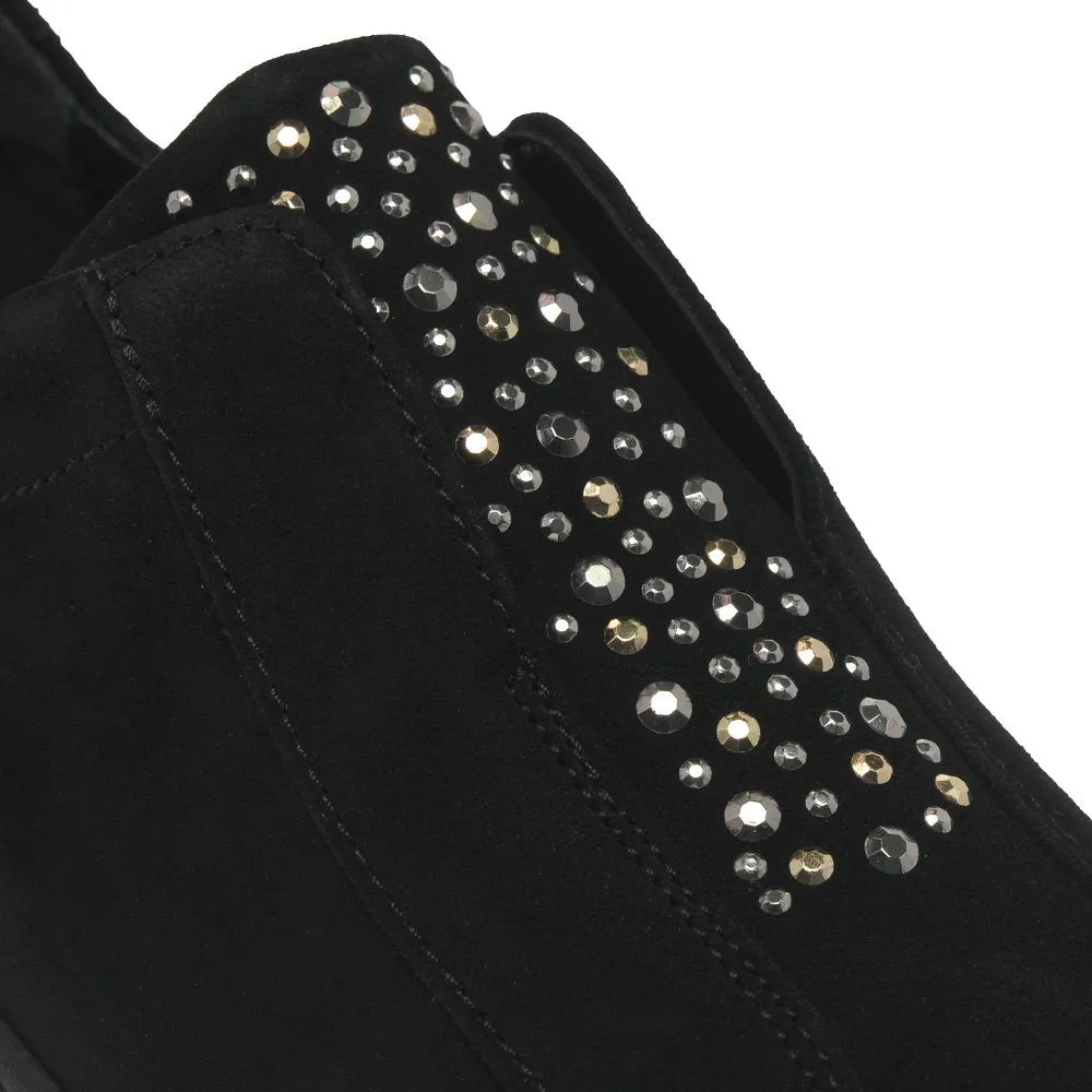 Wonderland Black Slip on Trainers